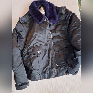 Horace Small Tuffy Jac 44R Trooper VTG Bomber Navy Satin Zero Collar Jacket Coat